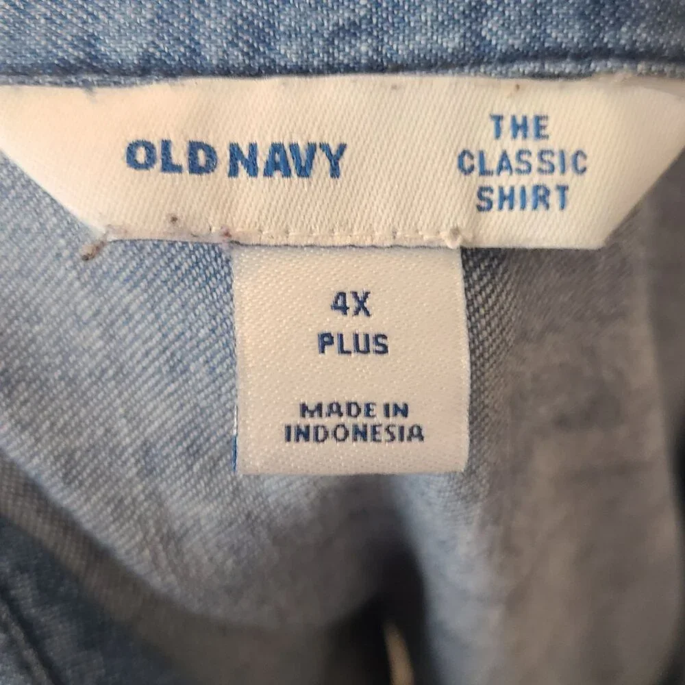 Old Navy Blue Denim Button Down Shirt - Picture 6 of 6